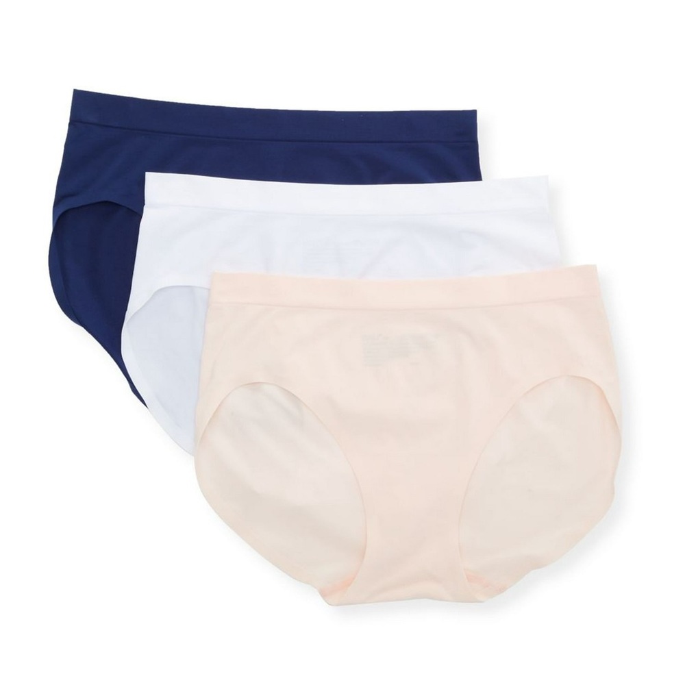 Bali Panty Women’s 2XL/9 Easylite Seamless Hipster Set Of 3 Underwear Navy White